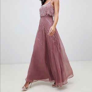 ASOS DESIGN cami maxi dress with pearl and beads